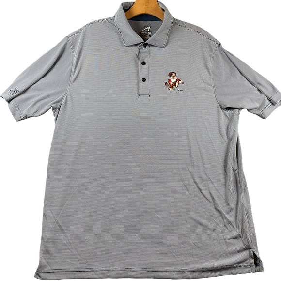 Ahead USA Grumpy Dwarf Golf Shirt Mens Large Striped Embroidered Short Sleeve - Picture 2 of 6